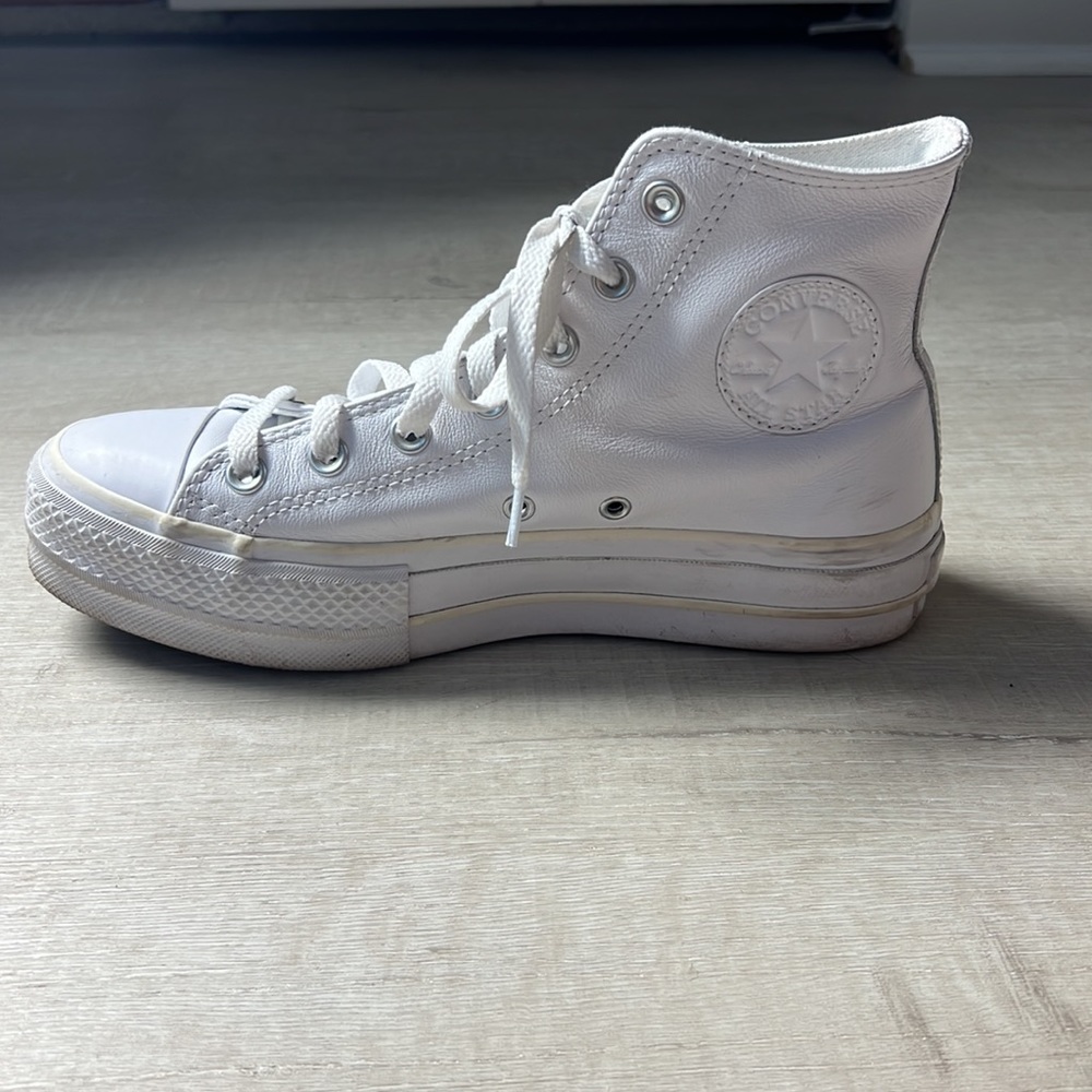 Converse White Platform High Tops Custom Made